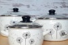 Набор кастрюль эмалированных с чайником, ковшом и лотками Одуванчик Сербия / Metalac, фото 4