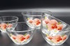 Набор салатников стеклянных 5 шт Монарх 07с1324 (рисунки разные), фото
