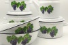 Набір каструль емальованих з чайником та мисками Виноград, фото