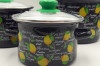 Набір каструль емальованих №754 Фреш-лимон (чорний) ТМ Epos, фото 3