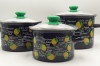 Набір каструль емальованих №754 Фреш-лимон (чорний) ТМ Epos, фото 2