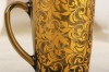 Чашка / кружка для чая дымчатая "Вензель золото" 330 мл, фото 2