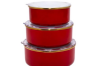 Набор контейнеров эмалированных Red 10200 OMS Турция, фото