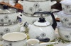 Набор кастрюль эмалированных с чайником, ковшом и лотками Одуванчик Сербия / Metalac, фото