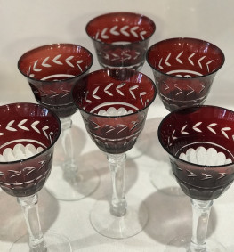 Бокалы для вина красные из хрустального стекла (Германия)