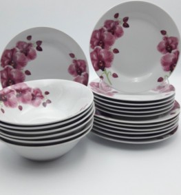 Набор тарелок и салатников Орхидея 17-092 (18 предметный) Lexin (Китай)