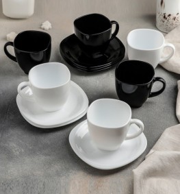 Набор чайный Carine black&white 12 предметов 220 мл 2371D Luminarc