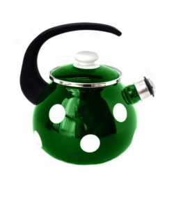 Чайник емальований з горохами білими 2,5 л зі свистком 2711/4 ТМ Epos