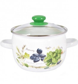 Каструля емальована на 3,5 л зі скляною кришкою 61913/2 ТМ Epos (малюнкы різні)