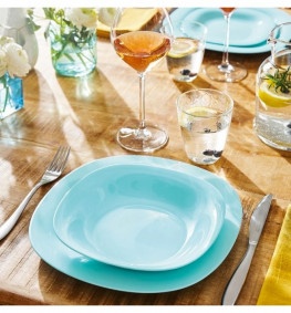 Тарелка суповая квадратная Carine Light Turquoise 21 см 4251P Luminarc