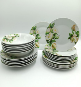 Набор тарелок и салатников Магнолия 18-130 (24 предметный) Lexin (Китай)