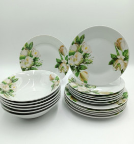 Набор тарелок и салатников Магнолия 18-130 (18 предметный) Lexin (Китай)