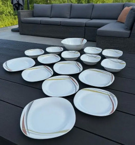 Сервіз столовий квадратний на 24 предметів Джардіно 7183к ТМ VINNARC