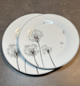 Тарелка фарфоровая 23 см мелкая Vinnarc Одуванчик 19-208
