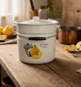 Ведро - кастрюля эмалированное с крышкой на 12 л 1224/2.1 (рисунки разные) ТМ Epos