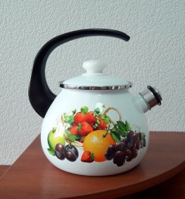 Чайник емальований Вітамінка 2,5 л зі свистком 2711/2 ТМ Epos