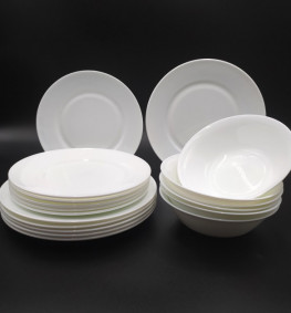 Набор тарелок и салатников 18 предметный White ТМ Vinnarc
