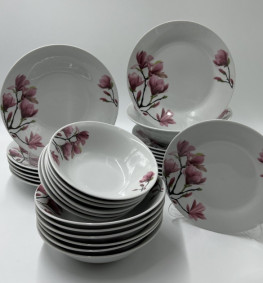 Набор тарелок и салатников ВЕТКА МАГНОЛИИ 18-085 (31 предметный) Lexin (Китай)