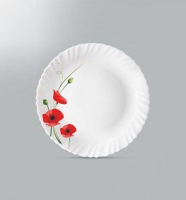 Тарелка мелкая с рельефным бортом 19 см Fluted Red Carnation LARAH