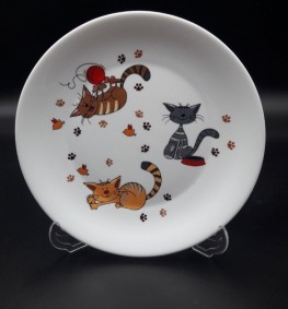 Тарелка мелкая "Funny cats" 18 см стеклокерамика ZELIE