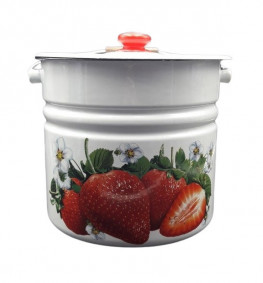 Ведро-кастрюля эмалированное с крышкой 12 л 1224/2 ТМ Epos Клубника
