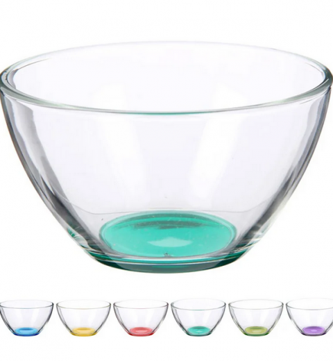 Салатник скляний середній 15,5 см Лак Мікс 09с1425, фото