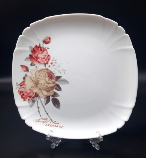 Тарелка обеденная стеклокерамика Аромат розы 25 см 1с227, фото
