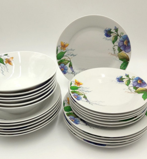 Набор тарелок и салатников Летнее утро 17-196 (24 предмета), фото