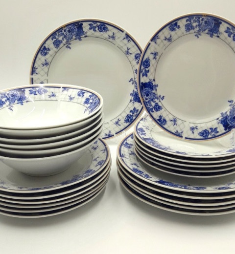 Набор тарелок и салатников Фантазия 18-025 (24 предметный) Lexin (Китай), фото