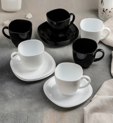 Сервіз чайний  Carine black&white 12 предметів 220 мл 2371D Luminarc, фото