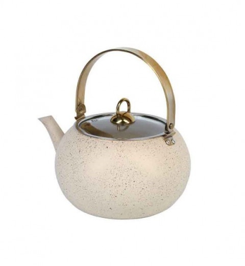 Чайник з антипригарним покриттям на 3,0 л айворі/золото 8212 XL OMS Туреччина, фото 2
