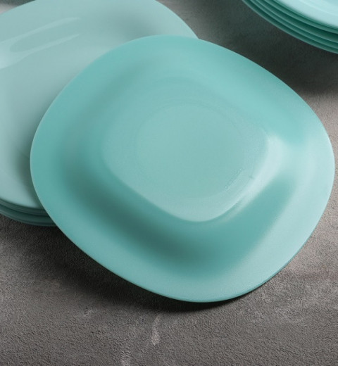 Тарелка суповая квадратная Carine Light Turquoise 21 см 4251P Luminarc, фото 2
