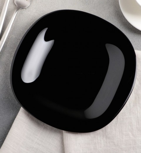 Тарелка обеденная квадратная Carine black 26 см 9817L  Luminarc, фото 2