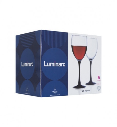 Келихи для вина Domino 6 шт 250 мл 8169Н Luminarc, фото 3