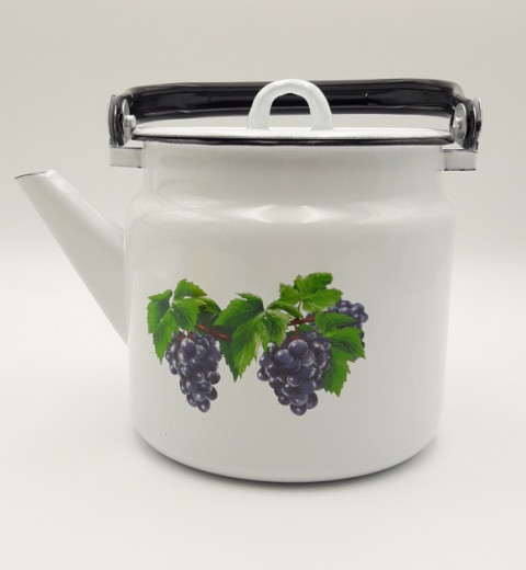 Чайник эмалированный 2,0 л Виноград, фото