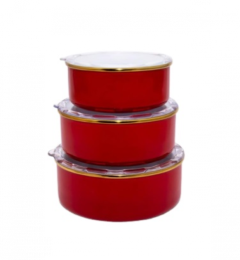 Набір контейнерів емальованих Red 10200 OMS Туреччина, фото