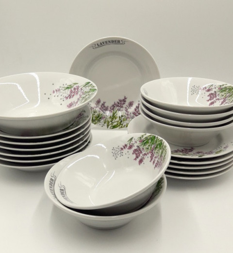 Набор тарелок и салатников 19 предметов "Лаванда" ТМ Добруш, фото