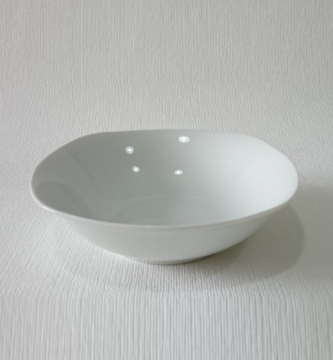 Миска салатник білий квадратний 20 см, фото