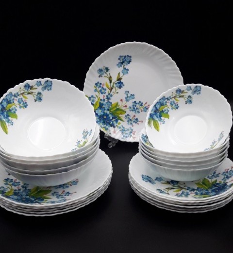 Набор тарелок и салатников Незабудка 6926 (24 предметный) ТМ Vinnarc, фото