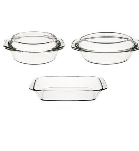 Набор посуды 3-х предметный (кастрюля 1,5 л; гусятница 2,4 л; жаровня 2,4 л) Simax 302, фото 2