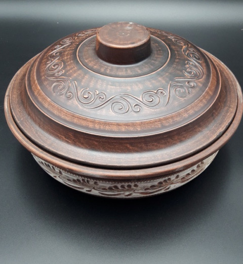 Сковорода керамическая Красная глина на 2,5 л Slavbest Ceramic, фото 3