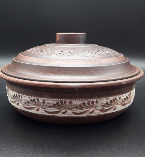 Сковорода керамічна Червона глина на 2,5 л Slavbest Ceramic, фото