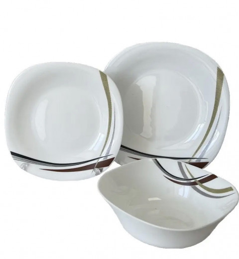 Сервіз столовий квадратний на 19 предметів Джардіно 7183к ТМ VINNARC, фото 3