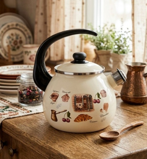 Чайник эмалированный 2,5 л со свистком  2711/2 Idilia ТМ Epos, фото