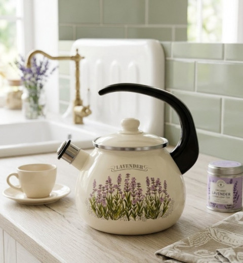 Чайник эмалированный 2,5 л со свистком  2711/2 Idilia ТМ Epos, фото 3