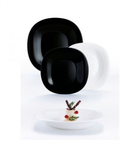 Сервиз столовый на 6 персон Carine White&Black 18 предметов 1489N Luminarc, фото