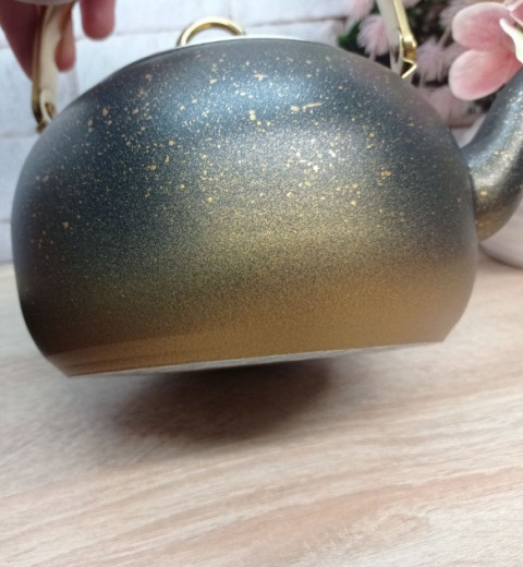 Чайник з антипригарним покриттям на 2,0 л чорний/золото 8212 L OMS Туреччина, фото 2