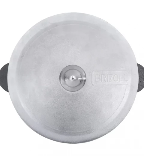 Сковорода чугунная Wok c алюминиевой крышкой 3,7 л ТМ "BRIZOLL" W28-4, фото 2