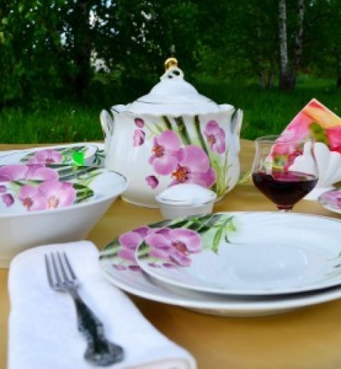 Сервиз столовый фарфоровый "Бамбуковая орхидея" 37 предметов 5С0838Ф34 ТМ Добруш, фото 2