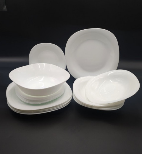Набор тарелок и салатников  квадратный 19 предметов White ТМ Vinnarc, фото